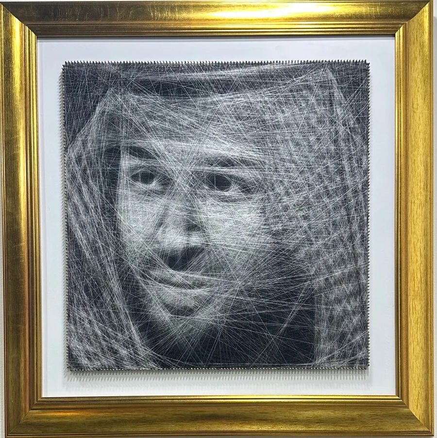 Thread portrait of HRH Prince Mohammed bin Salman