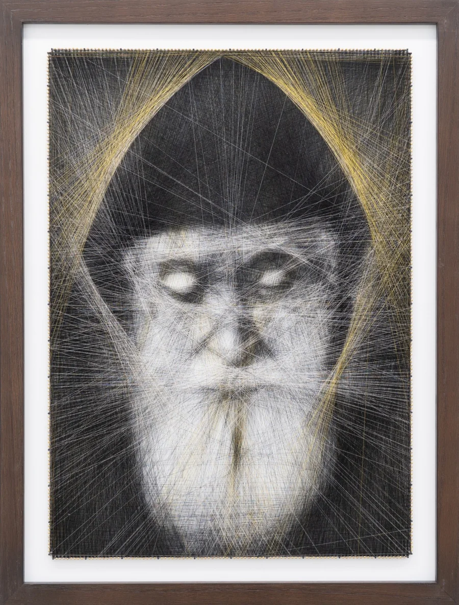 St. Charbel of Lebanon thread portrait