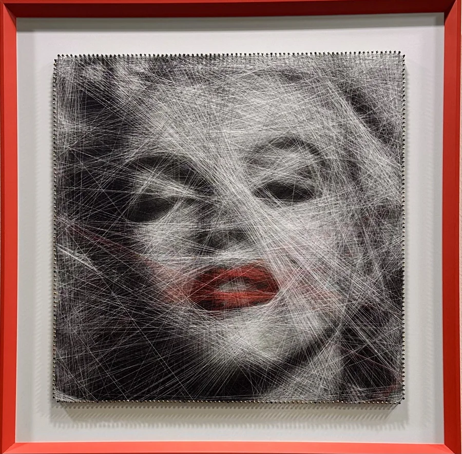Marilyn Monroe colored thread portrait